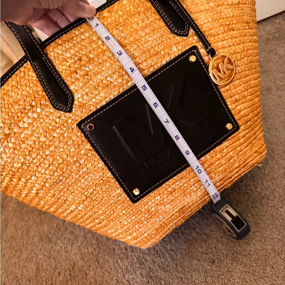 Michael Kors Black and Tan Woven Tote - Picture 2 of 2